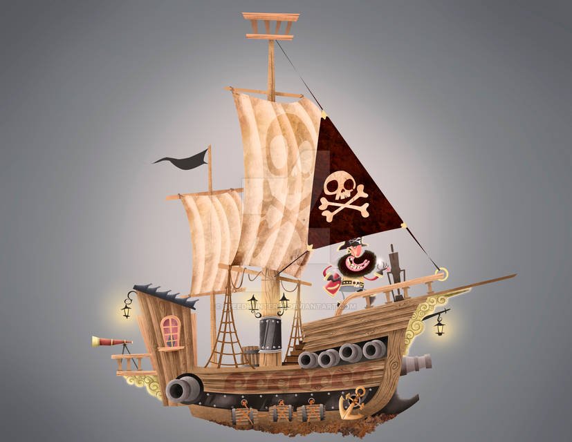 Siempre las banderas piratas en los barcos piratas!